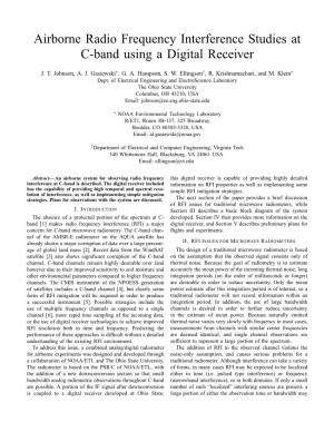 Airborne Radio Frequency Interference Studies at C-Band Using a Digital Receiver