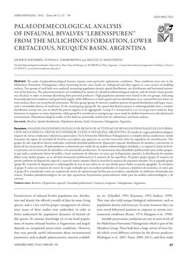 Palaeodemecological Analysis of Infaunal Bivalves “Lebensspuren” from the Mulichinco Formation, Lower Cretaceous, Neuquén Basin, Argentina