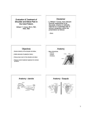 Eval Tx of Shoulder and Elbow Pain in the Adult Patient