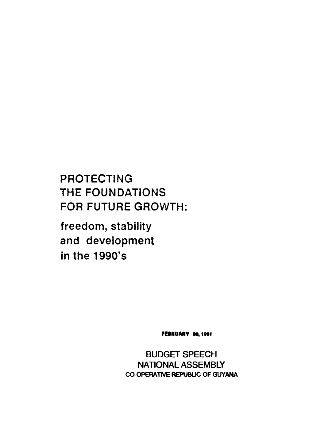 Budget Speech 1991