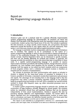 Report on the Programming Language Modula-2