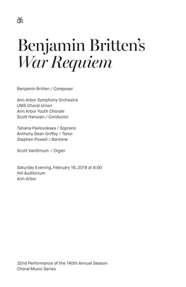 Benjamin Britten's War Requiem
