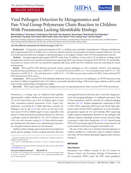 RNA-Seq) and Pan Viral Group (PVG) PCR for 19 Viral Families