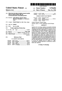 United States Patent (19) 11) Patent Number: 5,756,056 Kimura Et Al