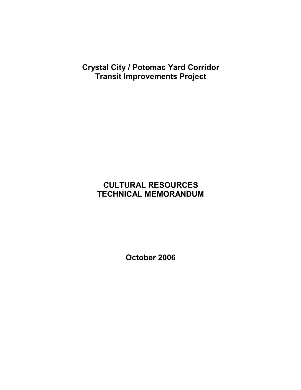 CCPY Cultural Resources Technical Memo