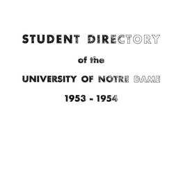 Notre Dame Directory, 1953
