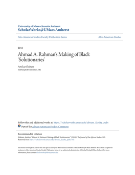 Ahmad A. Rahman's Making of Black