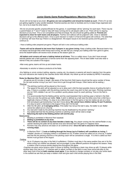 Junior Giants Game Rules/Regulations (8-10)