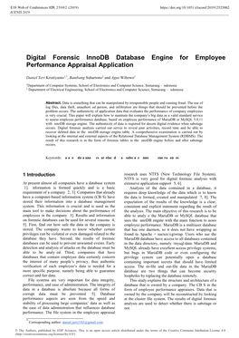 Digital Forensic Innodb Database Engine for Employee Performance Appraisal Application