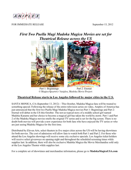 First Two Puella Magi Madoka Magica Movies Are Set for Theatrical Release Across the US