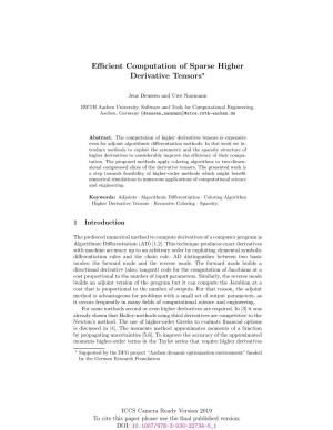 Efficient Computation of Sparse Higher Derivative Tensors⋆