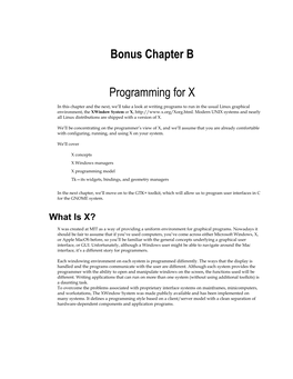 Bonus Chapter B Programming for X