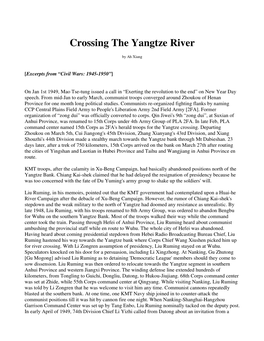 Crossing the Yangtze River