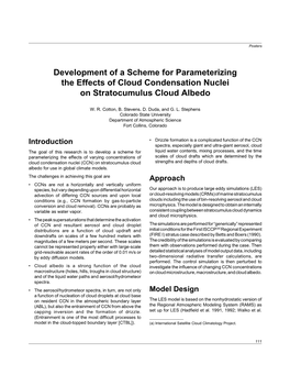 Development of a Scheme for Parameterizing the Effects of Cloud Condensation Nuclei on Stratocumulus Cloud Albedo