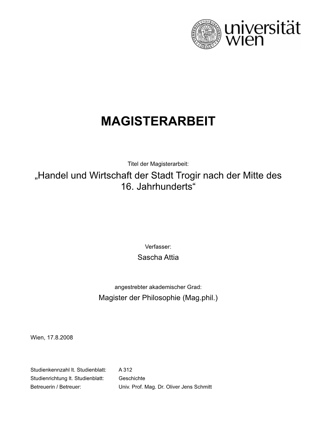 Magister Ohne Karten