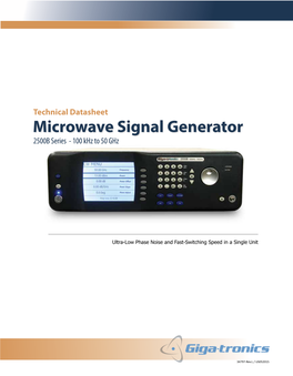 Microwave Signal Generator 2500B Series - 100 Khz to 50 Ghz