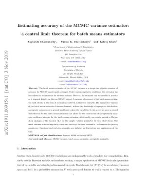 Estimating Accuracy of the MCMC Variance Estimator: a Central Limit Theorem for Batch Means Estimators