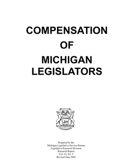 Compensation of Michigan Legislators