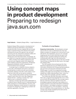 Concept Maps in Product Development Preparing to Redesign Java.Sun.Com