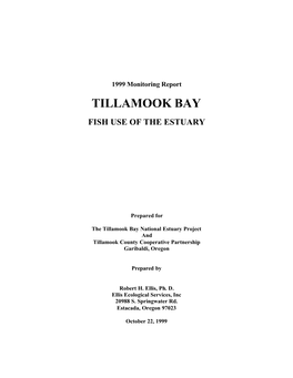 Tillamook Bay Fish Use of the Estuary