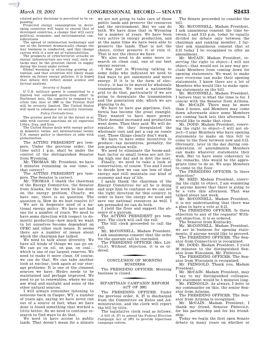 Congressional Record—Senate S2433