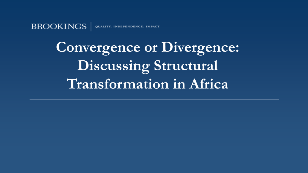 Discussing Structural Transformation in Africa 2