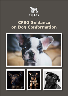 CFSG Guidance on Dog Conformation Acknowledgements with Grateful Thanks To: the Kennel Club, Battersea (Dogs & Cats Home) & Prof