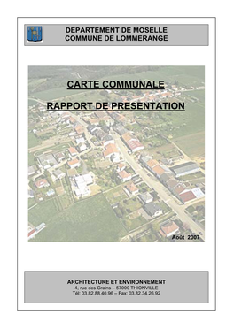 Carte Communale Rapport De Presentation