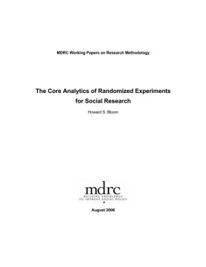 The Core Analytics of Randomized Experiments for Social Research