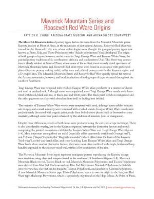 Maverick Mountain Series and Roosevelt Red Ware Origins
