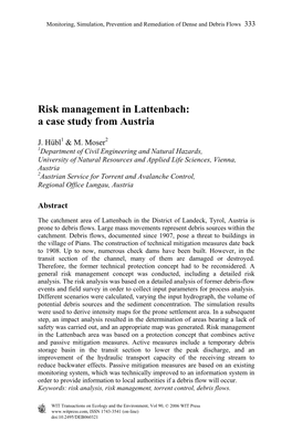 Risk Management in Lattenbach: a Case Study from Austria