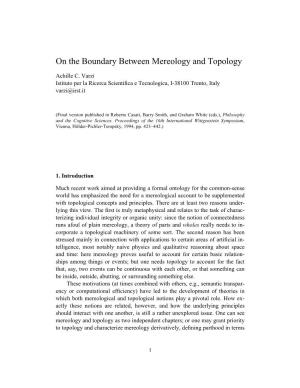 On the Boundary Between Mereology and Topology