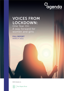 VOICES from LOCKDOWN: One Year On: a Way Forward for Women and Girls