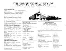 The Parish Community of Nativity of Our Lord