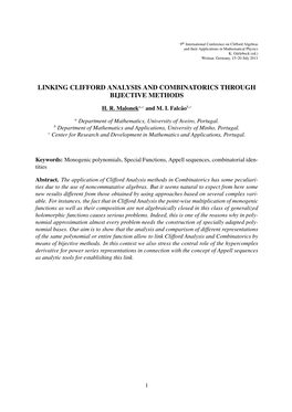 Linking Clifford Analysis and Combinatorics Through Bijective Methods