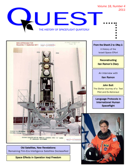 Volume 18, Number 4 2011 OUEST the HISTORY of SPACEFLIGHT QUARTERLY