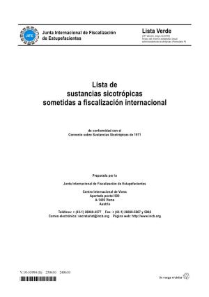 Lista De Sustancias Sicotrópicas Sometidas a Fiscalización Internacional