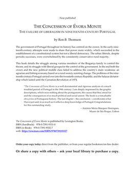The Concession of Évora Monte the Failure of Liberalism in Nineteenth-Century Portugal