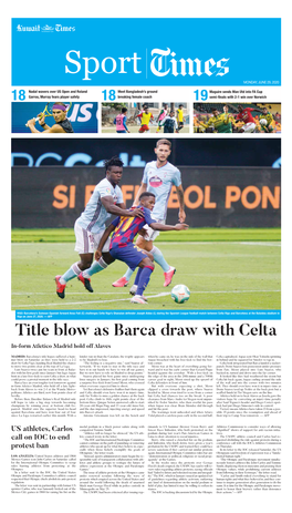 Title Blow As Barca Draw with Celta
