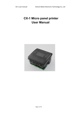 CX-1 Micro Panel Printer User Manual