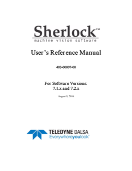Sherlock 7 Software User's Manual