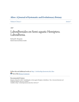 Laboulbeniales on Semi-Aquatic Hemiptera. Laboulbenia. Richard K