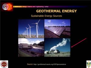 GEOTHERMAL ENERGY Sustainable Energy Sources