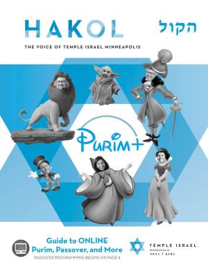 Guide to ONLINE Purim, Passover, and More