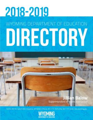 2018-2019 Wyoming Department of Education Directory