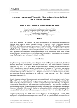 Nuytsia the Journal of the Western Australian Herbarium 27: 245–252 Published Online 13 December 2016