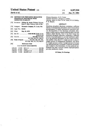 United States Patent (19) (11) 4,247,526 Jarvis Et Al