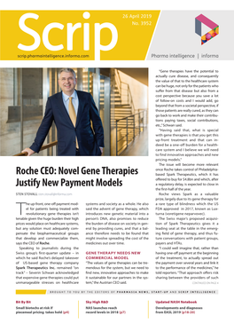 Roche CEO: Novel Gene Therapies Justify New Payment Models