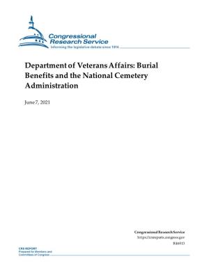 Department of Veterans Affairs: Burial Benefits and the National Cemetery Administration