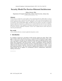 Security Model for Service-Oriented Architecture